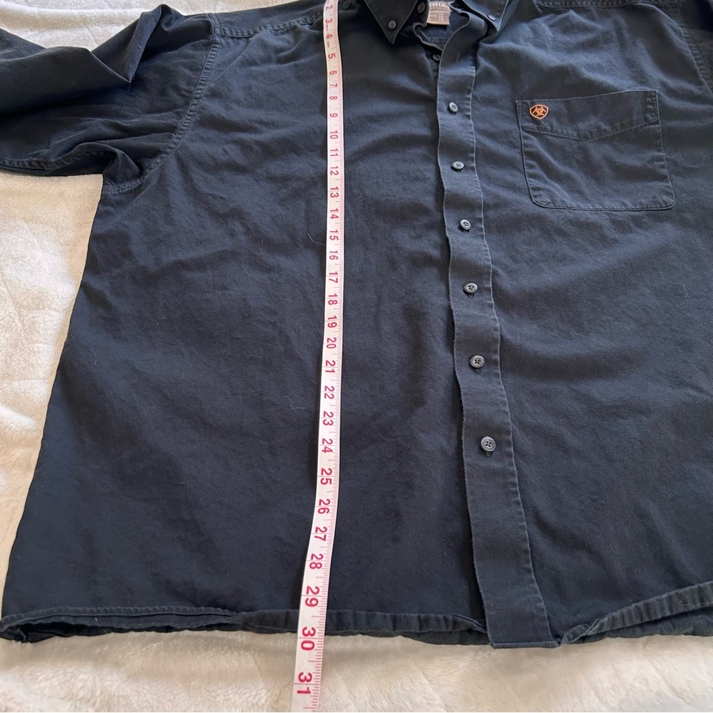 Ariat Men's Solid Twill Classic Fit Shirt Black Button Front Long Sleeve sz XXL - Picture 13 of 13